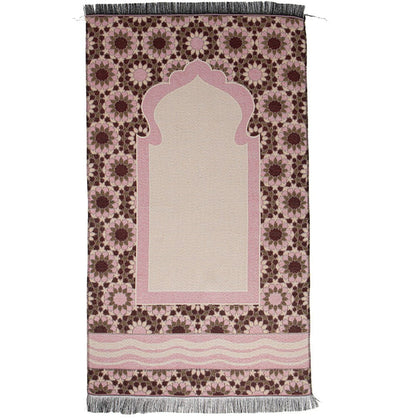 Modefa Prayer Rug Chenille Thin Travel Islamic Prayer Mat Stargazer - Pink