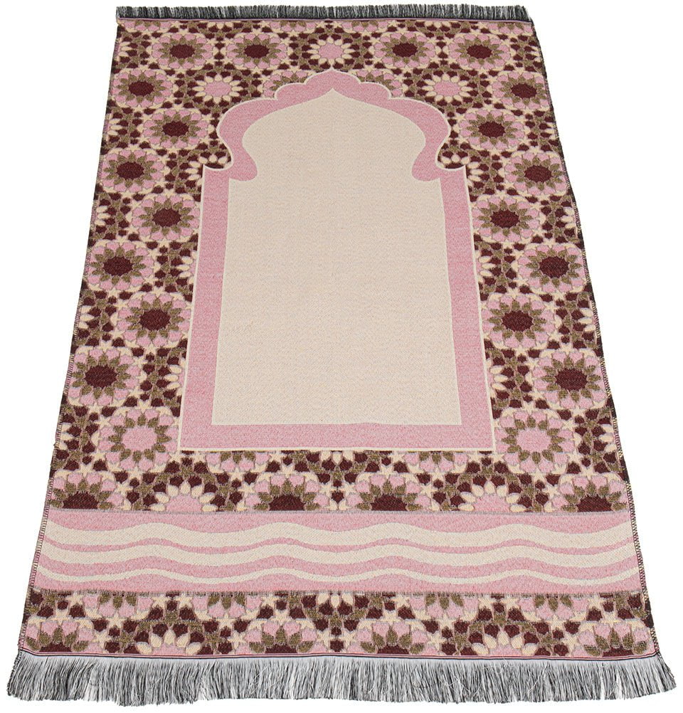 Modefa Prayer Rug Chenille Thin Travel Islamic Prayer Mat Stargazer - Pink
