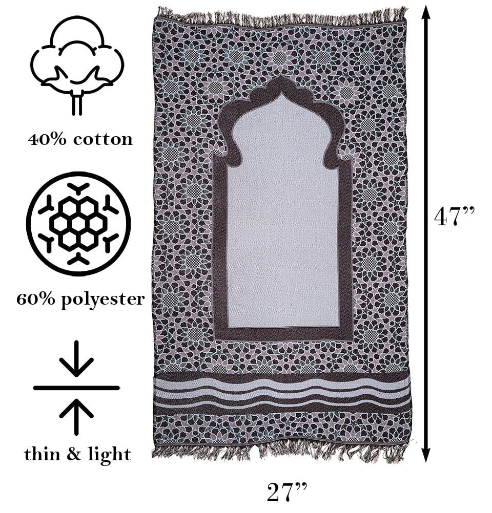 Modefa Prayer Rug Chenille Thin Travel Islamic Prayer Mat Stargazer - Purple