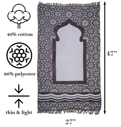 Modefa Prayer Rug Chenille Thin Travel Islamic Prayer Mat Stargazer - Purple