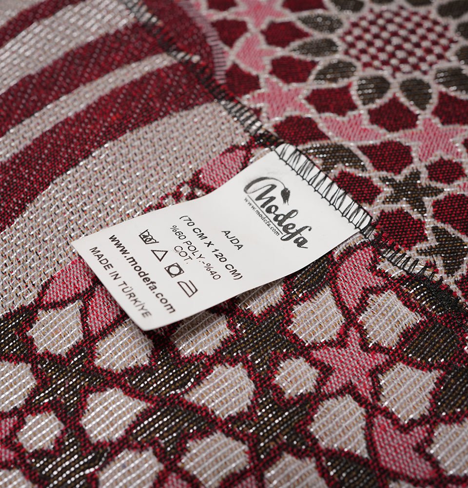 Modefa Prayer Rug Chenille Thin Travel Islamic Prayer Mat Stargazer - Red