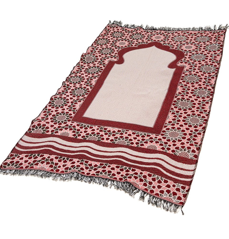 Modefa Prayer Rug Chenille Thin Travel Islamic Prayer Mat Stargazer - Red