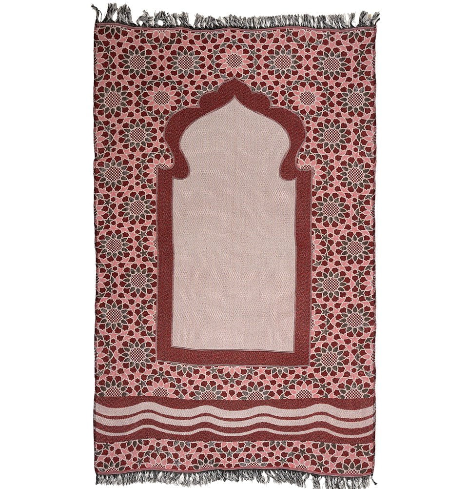 Modefa Prayer Rug Chenille Thin Travel Islamic Prayer Mat Stargazer - Red