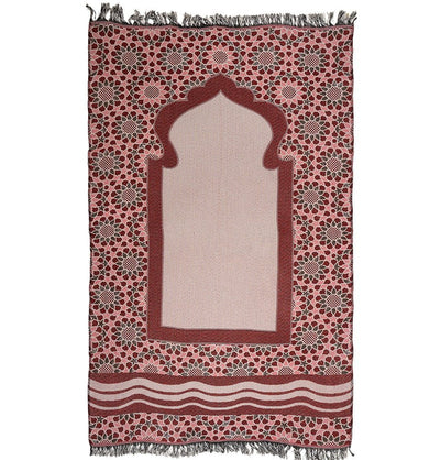 Modefa Prayer Rug Chenille Thin Travel Islamic Prayer Mat Stargazer - Red