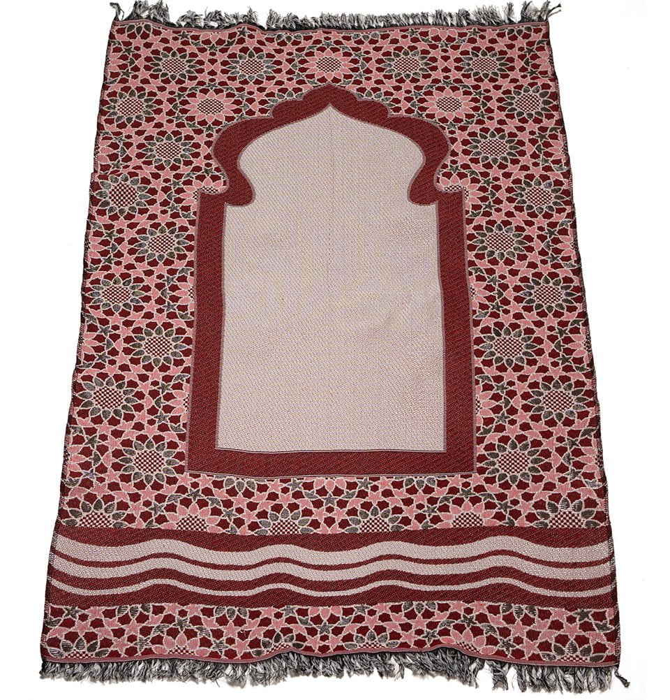 Modefa Prayer Rug Chenille Thin Travel Islamic Prayer Mat Stargazer - Red