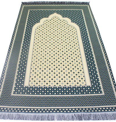 Modefa Prayer Rug Cotton Woven Islamic Prayer mat Hira Diamond - Dark Green