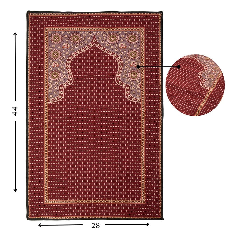 Modefa Prayer Rug Crossover Bag Foldaway Islamic Prayer Mat - Red