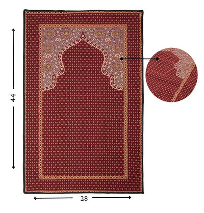 Modefa Prayer Rug Crossover Bag Foldaway Islamic Prayer Mat - Red