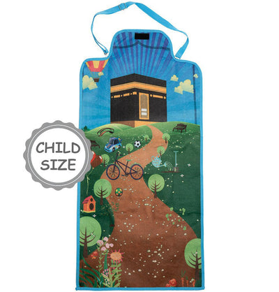 Modefa Prayer Rug Crossover Bag Travel Child Size Islamic Prayer Mat - Blue