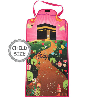 Modefa Prayer Rug Crossover Bag Travel Child Size Islamic Prayer Mat - Pink