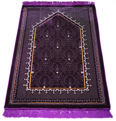 Modefa Prayer Rug Double Plush Wide Islamic Prayer Rug Topkapi - Purple