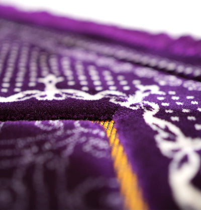 Modefa Prayer Rug Double Plush Wide Islamic Prayer Rug Topkapi - Purple