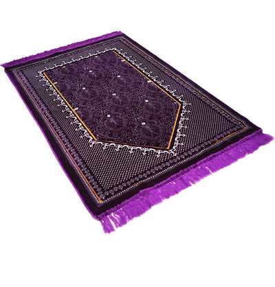 Modefa Prayer Rug Double Plush Wide Islamic Prayer Rug Topkapi - Purple
