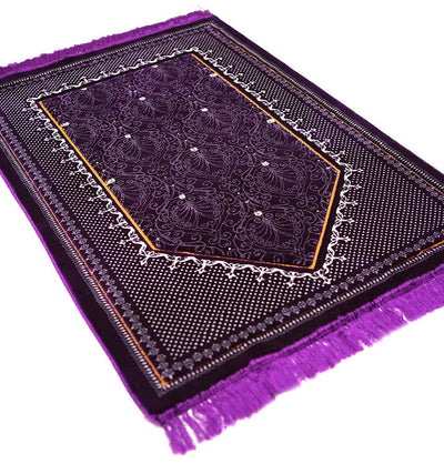 Modefa Prayer Rug Double Plush Wide Islamic Prayer Rug Topkapi - Purple