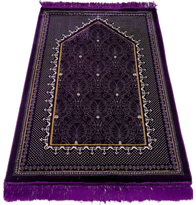 Modefa Prayer Rug Double Plush Wide Islamic Prayer Rug Topkapi - Purple
