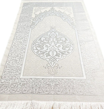 Modefa Prayer Rug Eid Saeed Quran Gift Box Set - Prayer Mat, Quran & Tasbih - White