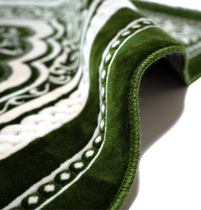 Modefa Prayer Rug Floral Arch - Green Double Plush Wide Islamic Prayer Rug - Floral Arch Green
