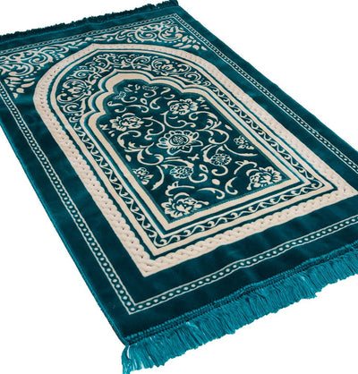 Modefa Prayer Rug Floral Arch - Teal Double Plush Wide Islamic Prayer Rug - Floral Arch Teal