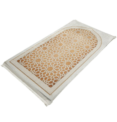 Modefa Prayer Rug Foam Islamic Prayer Rug - Velvet Digital Print Lattice Selcuk - Gold