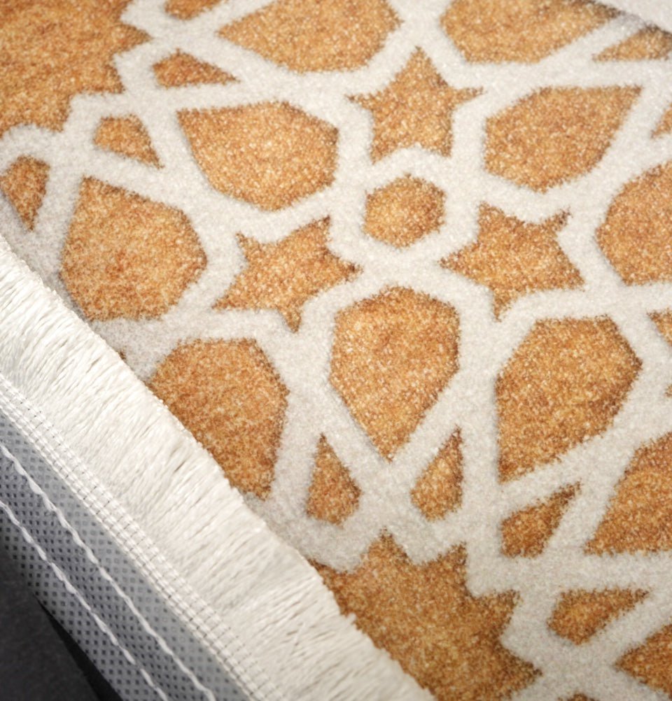 Modefa Prayer Rug Foam Islamic Prayer Rug - Velvet Digital Print Lattice Selcuk - Gold