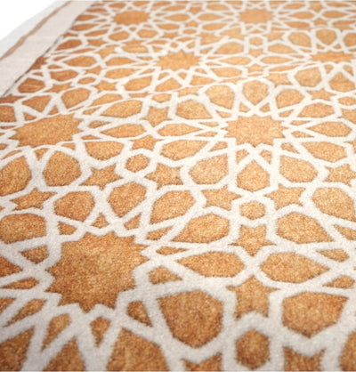 Modefa Prayer Rug Foam Islamic Prayer Rug - Velvet Digital Print Lattice Selcuk - Gold