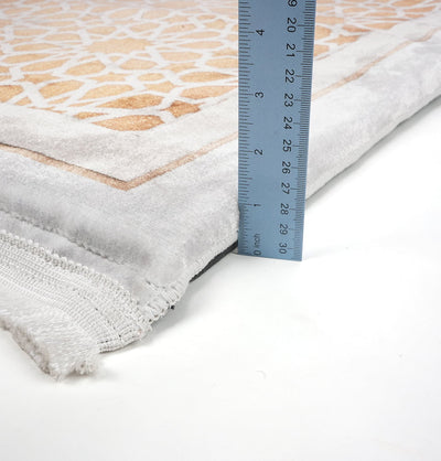 Modefa Prayer Rug Foam Islamic Prayer Rug - Velvet Digital Print Lattice Selcuk - Gold