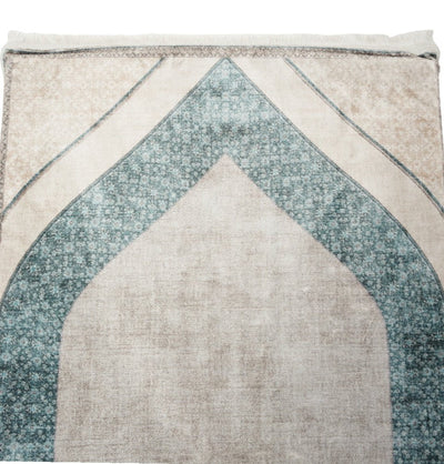 Modefa Prayer Rug Foam Islamic Prayer Rug - Velvet Digital Print Mihrab - Emerald Green