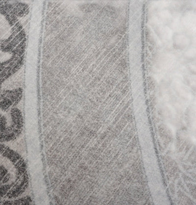 Modefa Prayer Rug Foam Islamic Prayer Rug - Velvet Digital Print Mosaic Floral - Grey