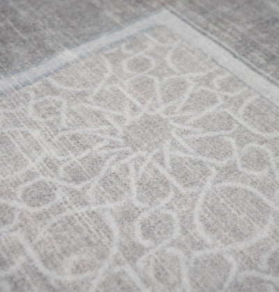 Modefa Prayer Rug Foam Islamic Prayer Rug - Velvet Digital Print Mosaic Floral - Grey
