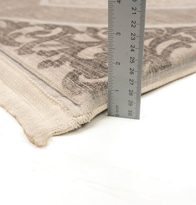 Modefa Prayer Rug Foam Islamic Prayer Rug - Velvet Digital Print Mosaic Floral - Grey