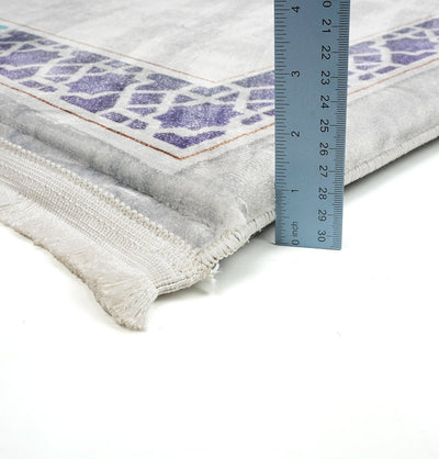 Modefa Prayer Rug Foam Islamic Prayer Rug - Velvet Digital Print Selcuk Arch - Aqua Blue