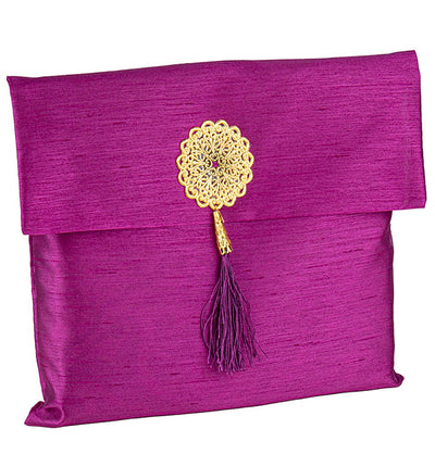 Modefa Prayer Rug Fuchsia Islamic Gift Set - Prayer Mat & Tesbih in Taffeta Gift Bag - Fuchsia