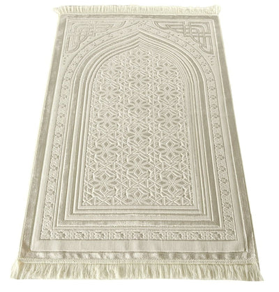 Modefa Prayer Rug Golden Sands Luxury Velvet Islamic Prayer Rug 5 Piece Ramadan Gift Set - Golden Sands