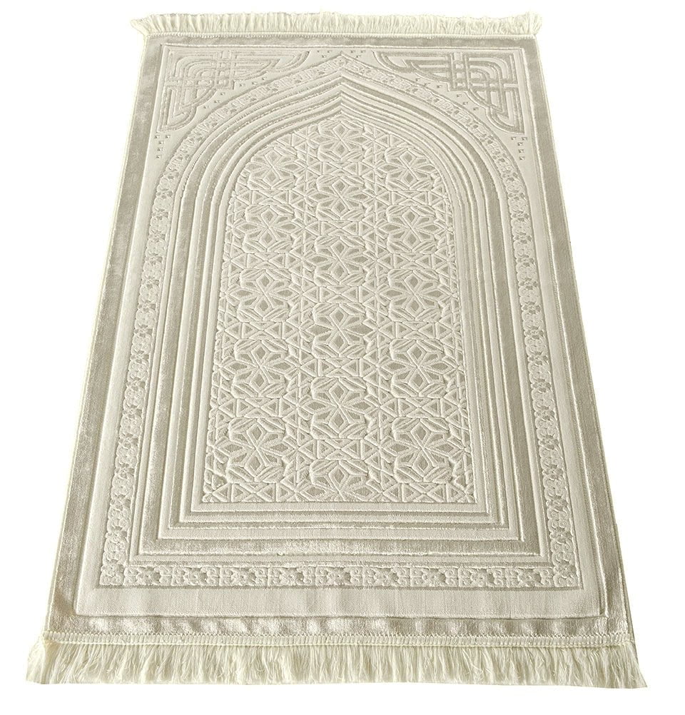 Modefa Prayer Rug Golden Sands Luxury Velvet Islamic Prayer Rug Najma - Golden Sands
