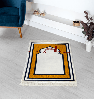 Modefa Prayer Rug Golden Yellow Sukoon Plush Velvet Islamic Prayer Rug - Golden Yellow