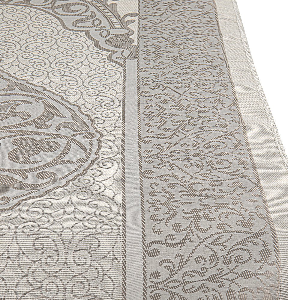 Modefa Prayer Rug Gray Islamic Gift Set - Prayer Mat & Tesbih in Taffeta Gift Bag - Gray