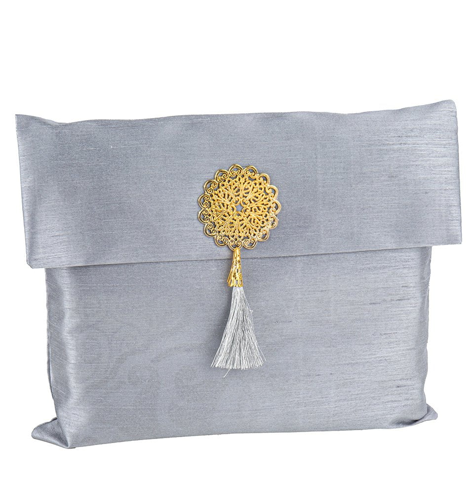 Modefa Prayer Rug Gray Islamic Gift Set - Prayer Mat & Tesbih in Taffeta Gift Bag - Gray