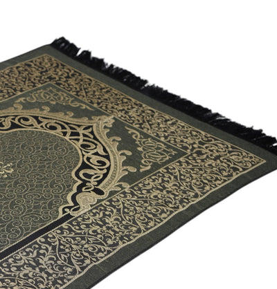 Modefa Prayer Rug Green Chenille Ottoman Islamic Prayer Mat - Green