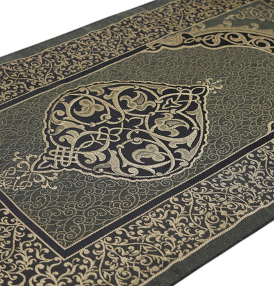 Modefa Prayer Rug Green Chenille Ottoman Islamic Prayer Mat - Green