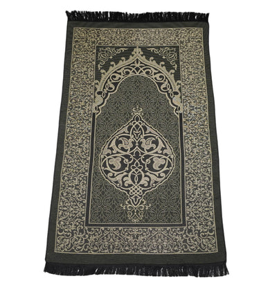 Modefa Prayer Rug Green Chenille Ottoman Islamic Prayer Mat - Green