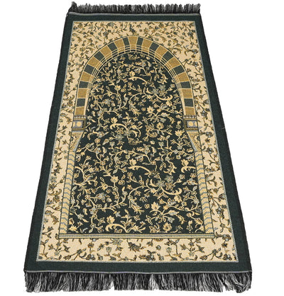 Modefa Prayer Rug Green Children's Cotton Woven Islamic Prayer Mat - Hira Garden Arch Green