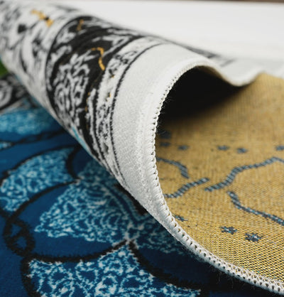Modefa Prayer Rug Green/Red/Blue Wide 3 Person Prayer Rug | Floral Arch - #17-8