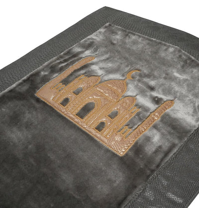 Modefa Prayer Rug Grey Basmala Cylinder Keepsake Gift Box With Prayer Mat - Grey