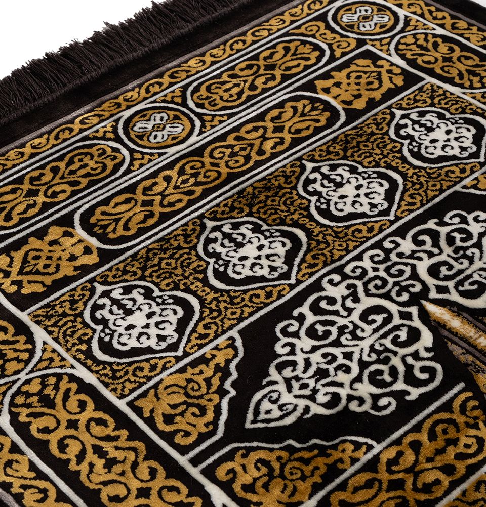 Modefa Prayer Rug Kaba Door Black Diamond Islamic Prayer Rug - Kaba Door