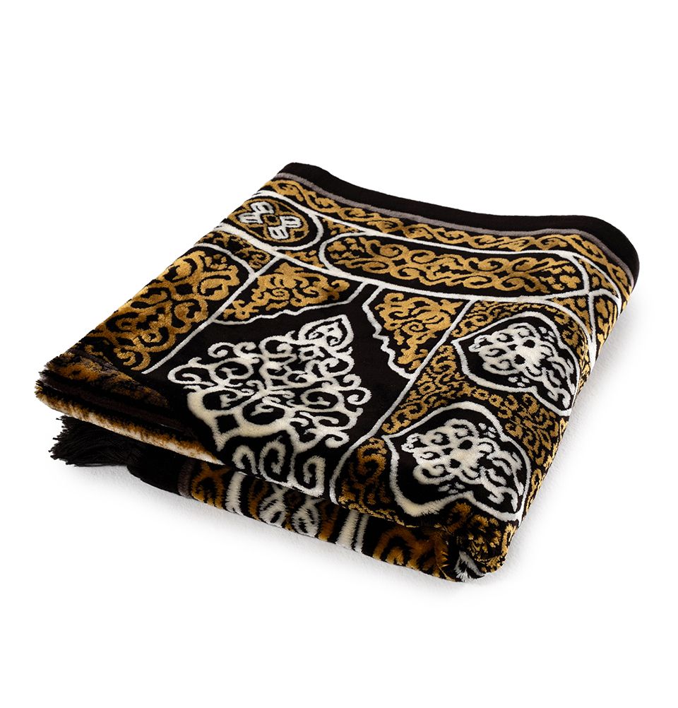 Modefa Prayer Rug Kaba Door Black Diamond Islamic Prayer Rug - Kaba Door