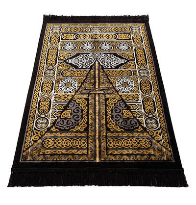 Modefa Prayer Rug Kaba Door Black Diamond Islamic Prayer Rug - Kaba Door