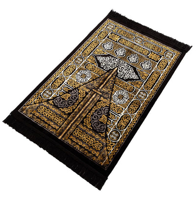 Modefa Prayer Rug Kaba Door Black Diamond Islamic Prayer Rug - Kaba Door