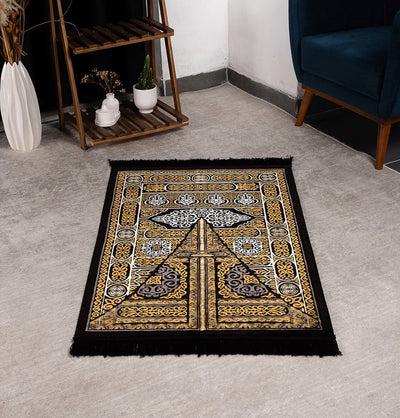 Modefa Prayer Rug Kaba Door Black Diamond Islamic Prayer Rug - Kaba Door