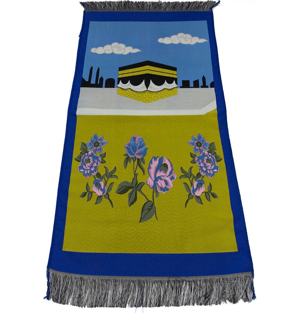 Modefa Prayer Rug Kids Cylinder Gift Box Set with Prayer Mat & Prayer Beads - Blue