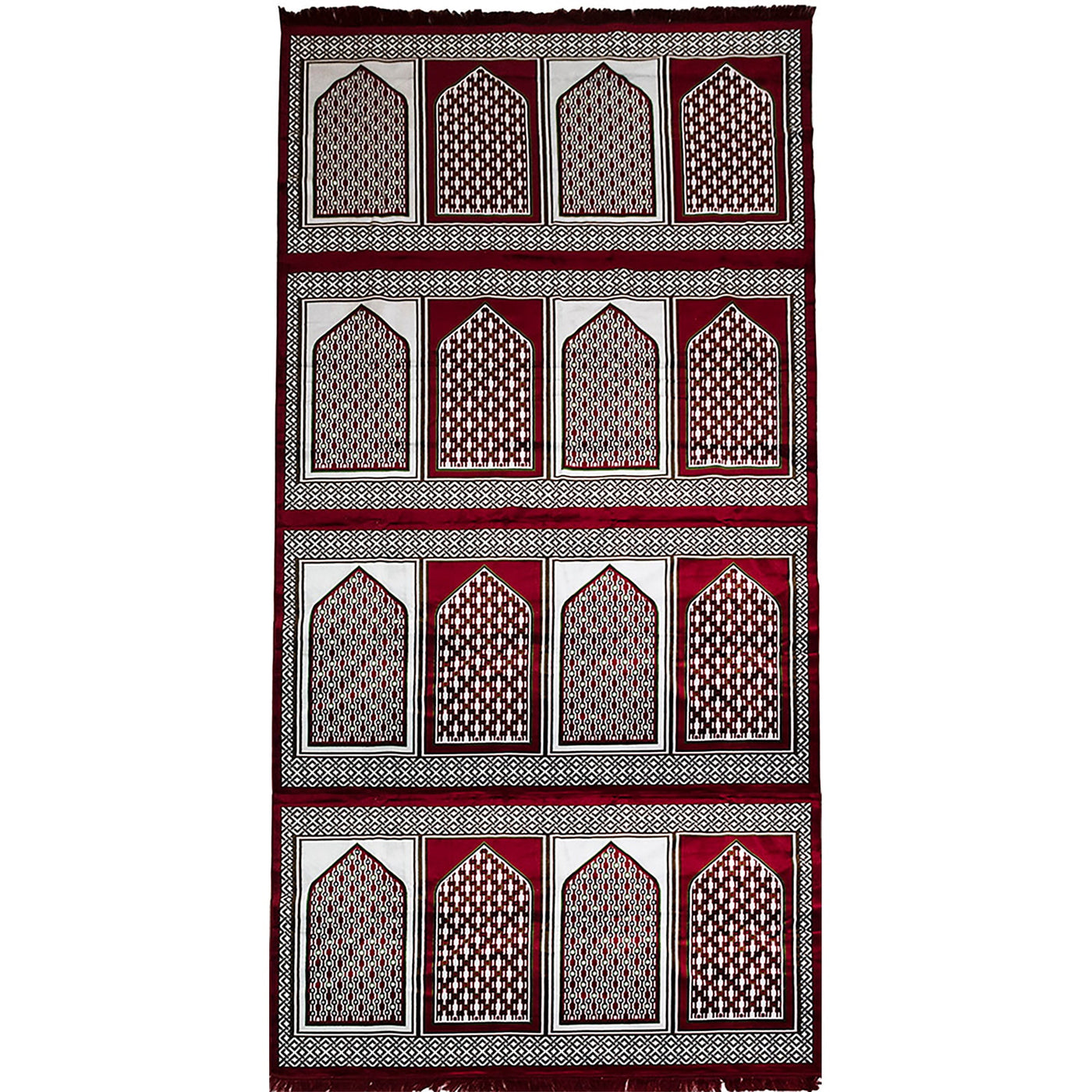 Modefa Prayer Rug Large 16 Person Masjid Islamic Prayer Rug - Geometric Red